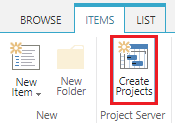 Create projects from list items