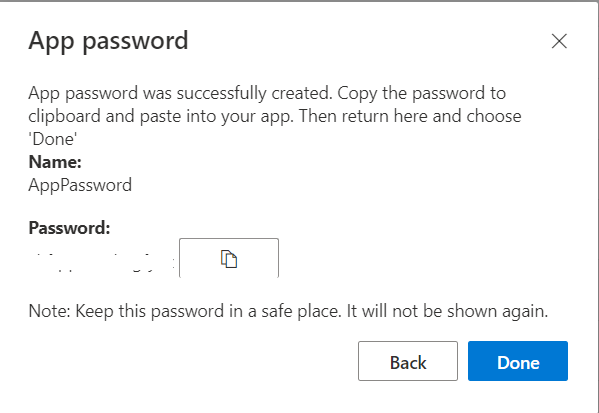 4. It will ask to enter a name for app password