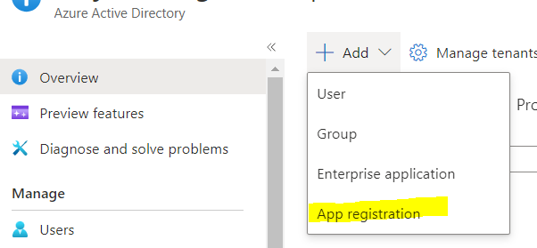 select App registration